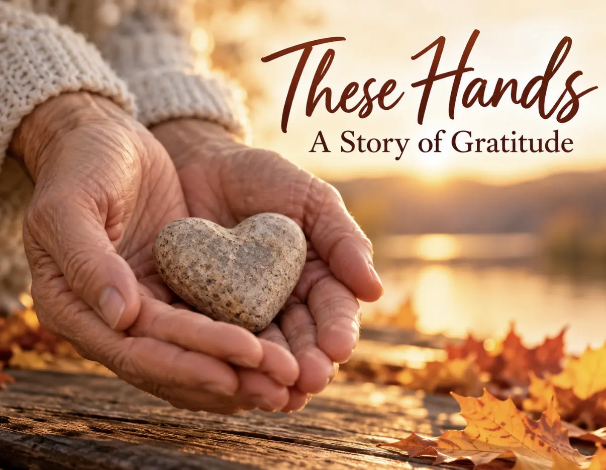 Hands clasped in reflection