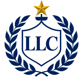 Logo of the (LLC) with a star in the center, surrounded by a laurel wreath